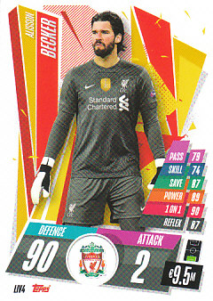 Alisson Becker Liverpool 2020/21 Topps Match Attax CL #LIV04